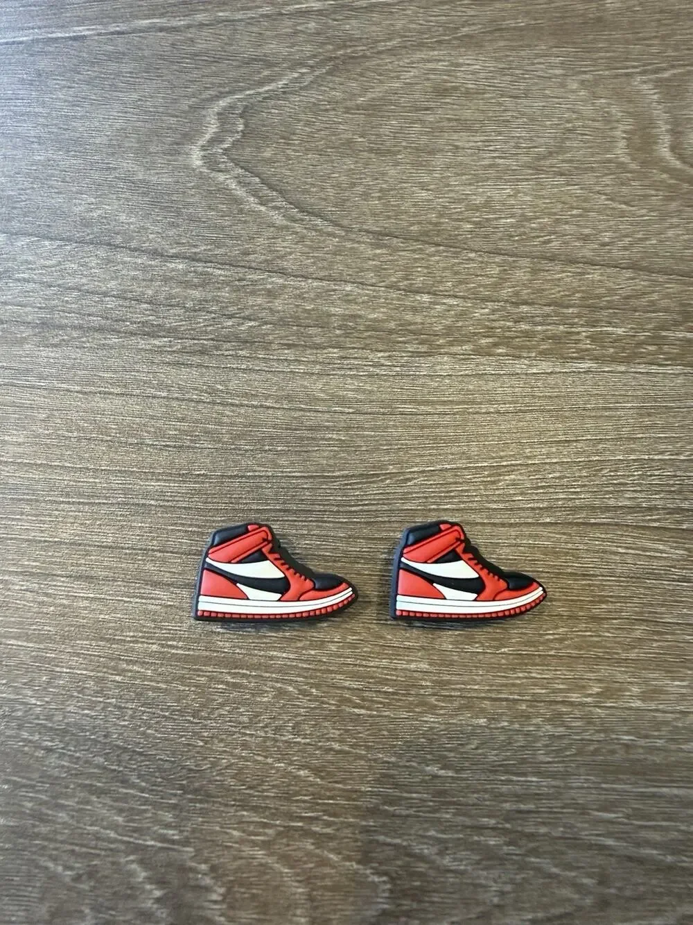 2pc Air Jordan 1 Chicago Bred Toe Sneaker Croc Charms Jibbitz Pair Kicks Pins